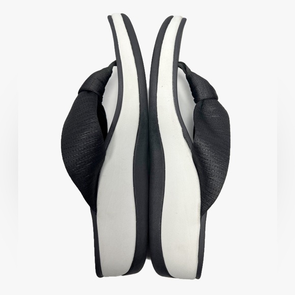 Sketchers Charcoal and White Archfit Sunshine Wedge Flip Flops Womens size 10 - Picture 7 of 9